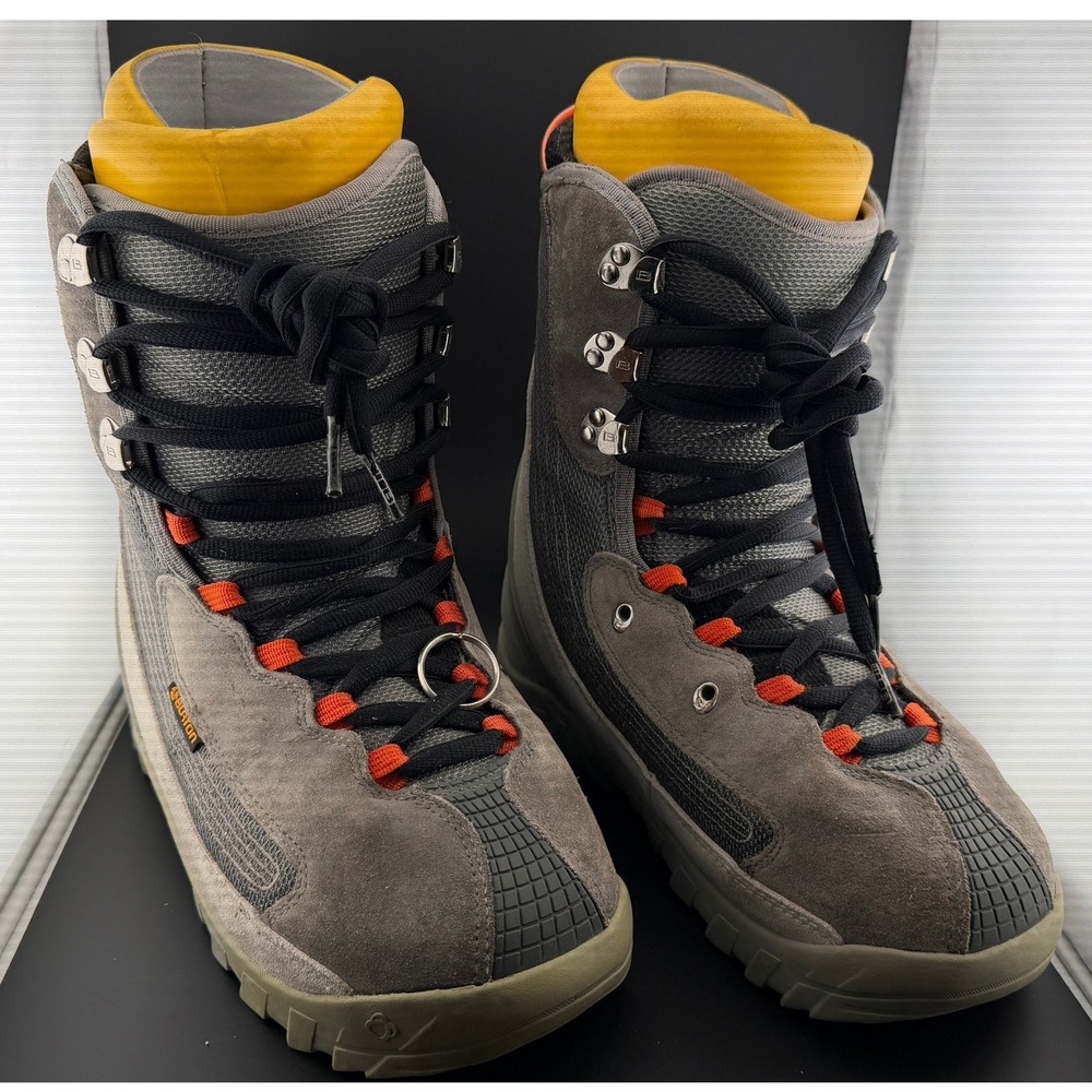 Burton Moto Snowboard Boots: Grey Suede Mesh, Lace Up, All Mountain, Mens 9.5